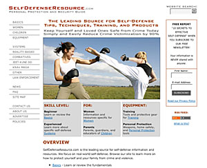 SelfDefenseResource.com website screenshot SelfDefenseResource.com website screenshot