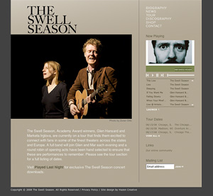 The Swell Season website screenshot